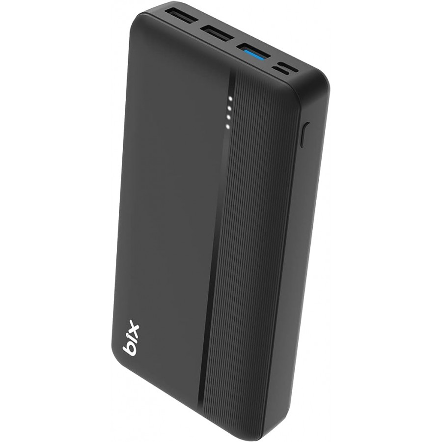 Bix PB302 Dört Portlu PD + 3x USB 22.5W QC Şarj Destekli 30000 mAh Powerbank (Black)
