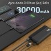 Bix PB302 Dört Portlu PD + 3x USB 22.5W QC Şarj Destekli 30000 mAh Powerbank (Black)