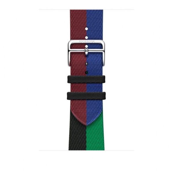 Apple Watch Hermès - 45 mm Simple Tour Casaque Rouge H/Bleu Saphir