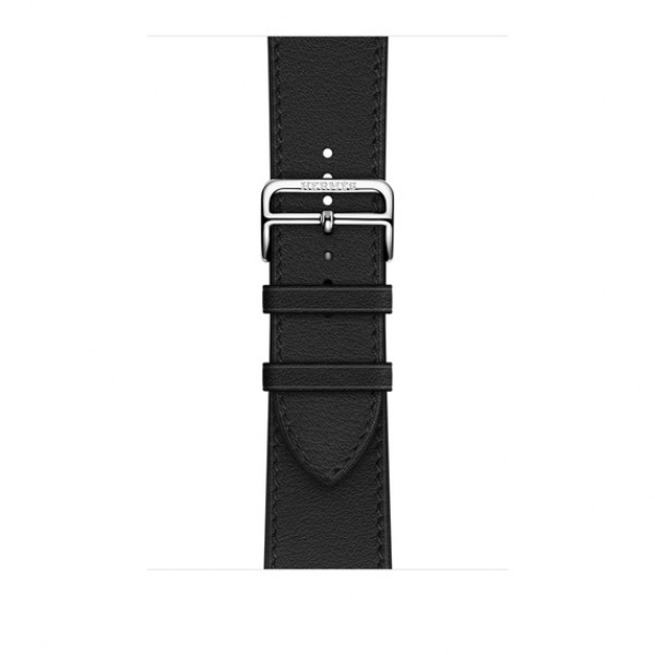Apple Watch Hermès - 45 mm Simple Tour Boucle Déployante Noir Swift Deri