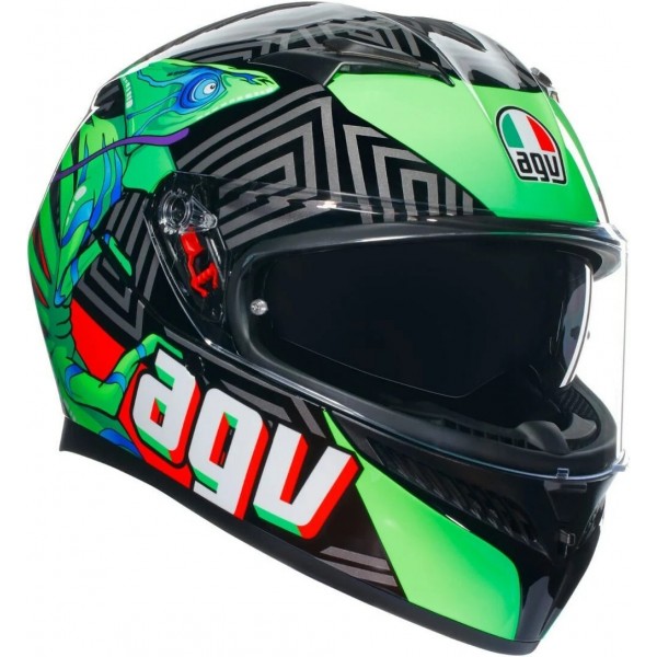 Agv K3 Kask Kamaleon Siyah Kırmızı Yeşil
