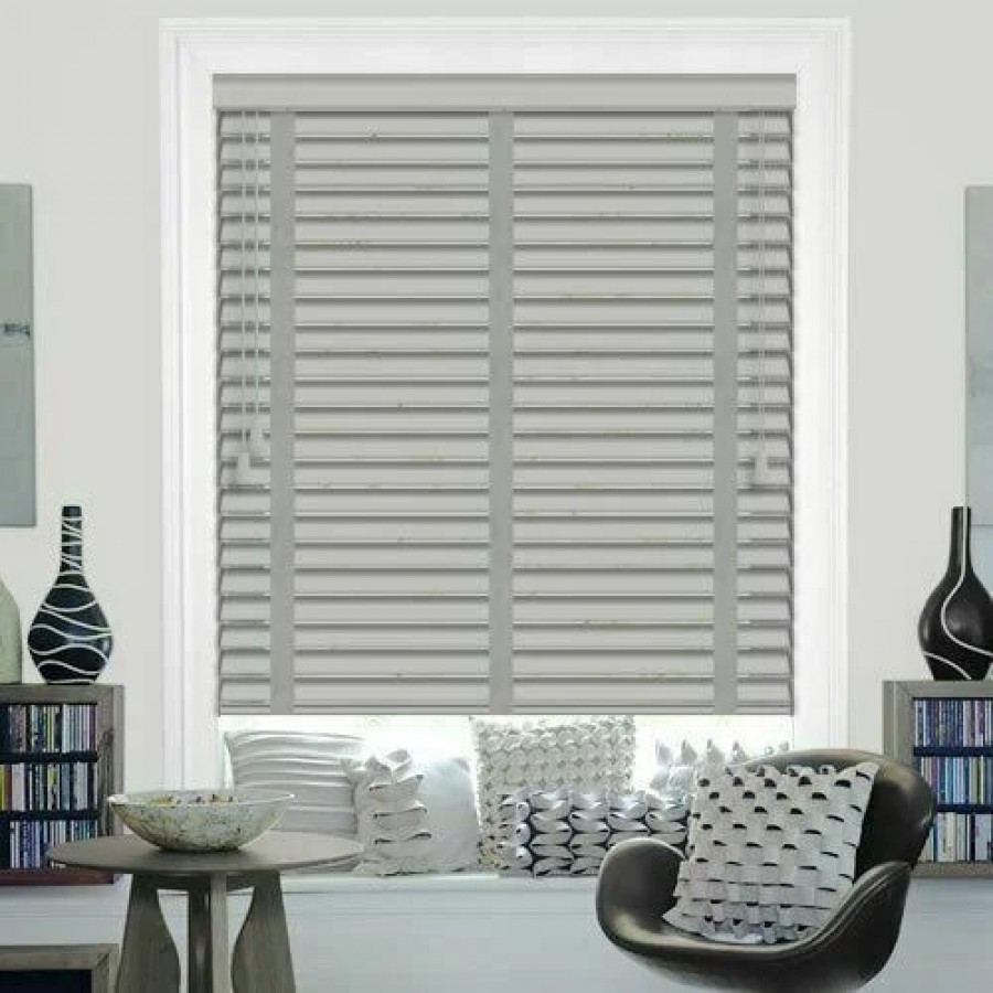 Açık Gri 50 Mm Ahşap Görünümlü Jaluzi 230x240 cm