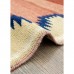 Tekno Trust Kırmızı Dalen Etnik Desenli El Dokuma Yün Halı Kilim 110 x 142 cm Mutfak Düz Saçak Yünlü