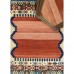 Tekno Trust Kırmızı Dalen Etnik Desenli El Dokuma Yün Halı Kilim 110 x 142 cm Mutfak Düz Saçak Yünlü