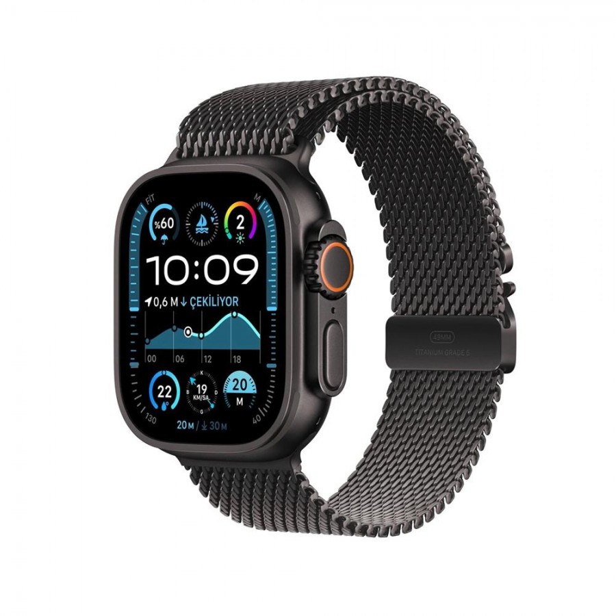 Apple Watch Ultra 2 GPS + Cellular 49mm Siyah Titanyum Kasa Siyah Titanyum Milano Loop - S