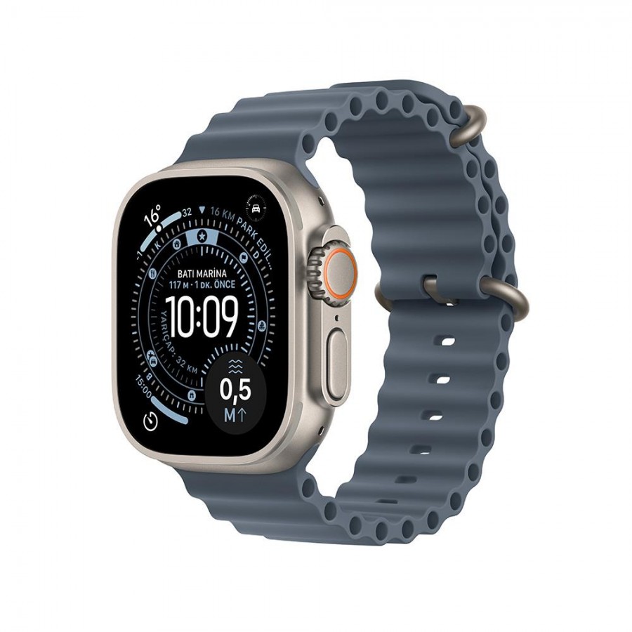 Apple Watch Ultra 3 GPS + Cellular 49mm Natural Titanium Case with Anchor Blue Ocean Band